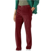 IROINNID Corduroy Pants for Men Reduced Straight Leg Relaxed Fit Cigarette Stylish Corduroy Pants Trendy Trousers,Burgundy
