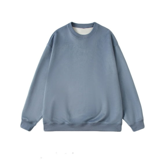 IROINNID Crew Neck Pullover Sweatshirts Casual Graphic Print Long Sleeve Daily Fit Solid Color Sweatshirts Tops,Sky Blue