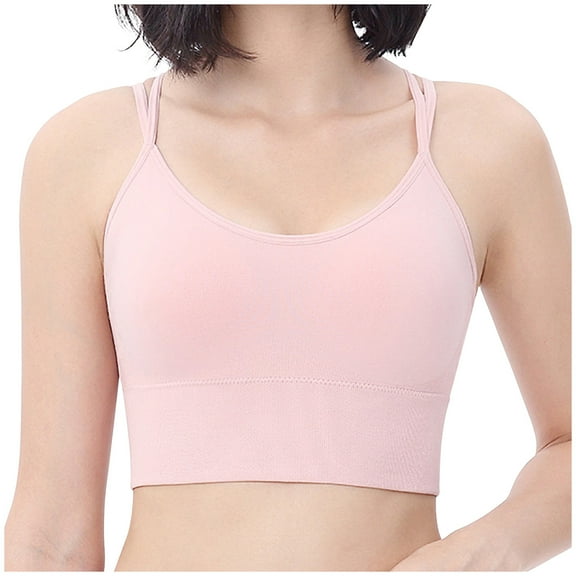 IROINNID Cross-Back Bra for Women Sports Bras Ladies Sports Bras Shockproof Large Size No Steel Rings Bra Yoga Fitness,Pink