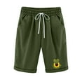 thumbnail image 1 of IROINNID Deals Bermuda Shorts for Women Summer Print Five Points Large Size Cotton Linen Pants Pants,Olive Green, 1 of 6
