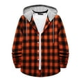 thumbnail image 1 of IROINNID Deals Button Down Shirts for Men Autumn And Winter Long Sleeve Solid Color Shirt Top Plaid Hooded Shirt,Orange, 1 of 9