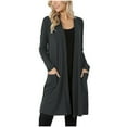 thumbnail image 1 of IROINNID Deals Cardigan for Women Long Sleeve Solid Cardigan Autumn Coat Blouse Top,Gray, 1 of 4