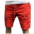 thumbnail image 1 of IROINNID Deals Cargo Shorts for Men Sport Pants Fit Running Joggers Pocket Sweatpants Shorts Red, 1 of 4