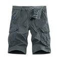 thumbnail image 1 of IROINNID Deals Cargo Shorts for Men Summer Outdoors Patchwork Color Button Pocket Sport Shorts Pants,Gray, 1 of 8