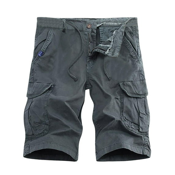 IROINNID Deals Cargo Shorts for Men Summer Outdoors Patchwork Color Button Pocket Sport Shorts Pants,Gray
