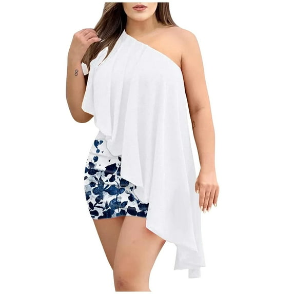 IROINNID Deals Cocktail Dress for Women Wedding Guest Sexy Elegant Off Shoulder Short Sleeve Wedding Printed Wrap Bodycon Ruffle Summer Dresses Cocktail Dress,White