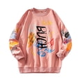 thumbnail image 1 of IROINNID Deals Crew Neck Pullover Sweatshirts Casual Winter Sweaters Trendy Long-sleeved Graphic Print Tops Graffiti Plus Size Sweaters,Pink, 1 of 3