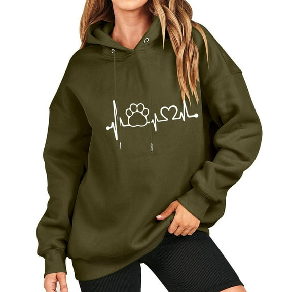 IROINNID Hoodie for Women Winter Fall Pullover Yes,I'm Cold Print Basic Long Sleeve Hoodie Loose Fit Casual Hooded Sweatshirt,Green