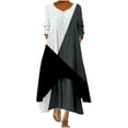 thumbnail image 1 of IROINNID Long Sleeve Dress for Women Fall Dress Full-Length Shift Dress Round-Neck Long Sleeve Button Pocket Long Dress,Black, 1 of 6