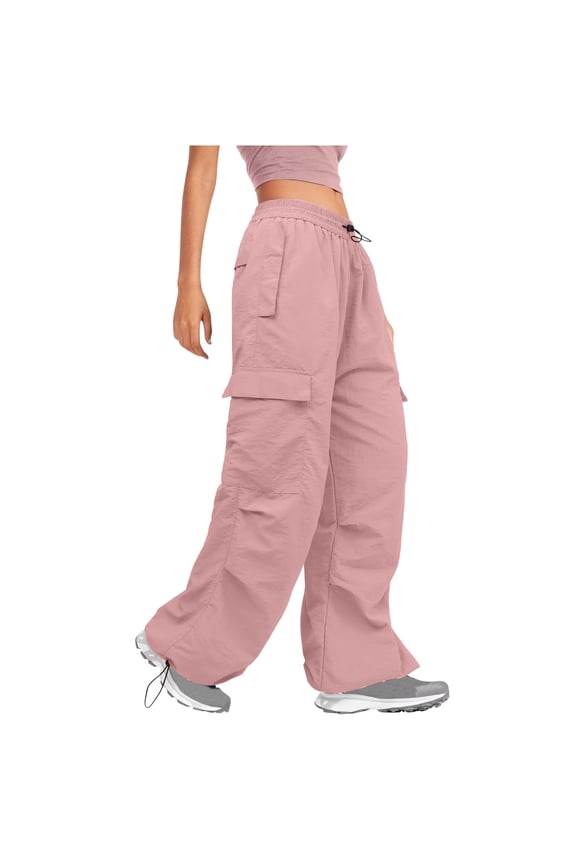 Pants for Women Cargo Vintage Street Style Star Print Spicy Girl Low Waist Straight Tube Slimming Pants,Pink