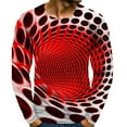 thumbnail image 1 of IROINNID Deals Shirts for Men Long Sleeve Printing Collar Pullover Tops Slim Fit T-Shirt,Red, 1 of 2