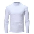 thumbnail image 1 of IROINNID Soft Shirt for Men Comfy Solid Medium High Collar Pullover T-shirt Bottoming Shirt,White, 1 of 5