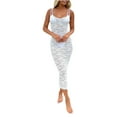 thumbnail image 1 of IROINNID Wedding Guest Dresses for Women Homecoming Party V-Neck Dress Solid Sleeveless Solid Ladies Vest Dress Elegant Formal Dress,White, 1 of 8