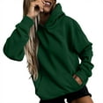 thumbnail image 1 of IROINNID Deals Womens Oversized Pullover Hoodies Long Sleeve Autumn T-Shirt Solid Hooded Pockets Blouse Tops,Green, 1 of 5