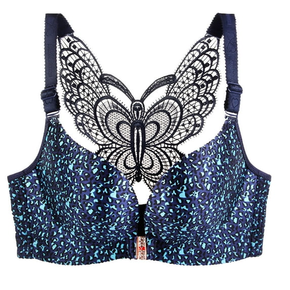 IROINNID Demi Cup Bras For Women Graphic Prints Leopard Front Buckle Without Steel Ring Traceless Sexy Underwear