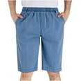 thumbnail image 1 of IROINNID Discount Bermuda Shorts for Men Lightweight Shorts Short Short Pants Elastic Waist Drawstring Comfy Shorts,Blue, 1 of 3