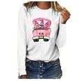 thumbnail image 1 of IROINNID Discount Breast Cancer Pullover for Women Breast Cancer Awareness Comfy O-Neck Printing Loose Long Sleeve Tops,White, 1 of 4