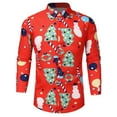 thumbnail image 1 of IROINNID Discount Button Down Shirts for Men Autumn And Winter Christmas Shirt Long Sleeve Top,Red, 1 of 3