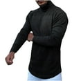 thumbnail image 1 of IROINNID Button Down Shirts for Men Turtleneck Pullover Printed Long Sleeve T-Shirt Top,Black, 1 of 3