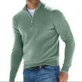 thumbnail image 1 of IROINNID Discount Button Down Shirts for Men Wool Sweater Stand Up Collar Solid Long Sleeved Knitted Pullovers,Green, 1 of 2