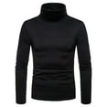 thumbnail image 1 of IROINNID Button Up Shirts for Men Solid Turtleneck Long Sleeve Blouse Pullover Base Shirt Blouse,Black, 1 of 4