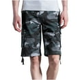 thumbnail image 1 of IROINNID Discount Cargo Shorts for Men Camouflage Work Shorts Multiple Pockets Straight Tube Five Piece Pants Beach Vacation Shorts,Blue, 1 of 6