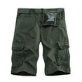 thumbnail image 1 of IROINNID Discount Cargo Shorts for Men Summer Outdoors Solid Color Button Pocket Sport Shorts Pants,Olive Green, 1 of 4