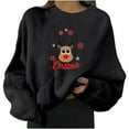 thumbnail image 1 of IROINNID Discount Christmas Sweatshirts for Women Crewneck Oversize Reindeer Print Long Sleeve Tops Xmas Casual Sweatshirts,Black, 1 of 6