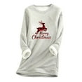 thumbnail image 1 of IROINNID Discount Christmas Sweatshirts for Women Thick Fleece Sweatshirt Long Sleeve Xmas Print Velvet Warm Crewneck Loungewear Tops,Gray, 1 of 5