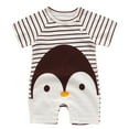 thumbnail image 1 of IROINNID Cotton Neutral Onesies Newborn Baby Girls Boys Bodysuit Summer Short Sleeve One-piece Cartoon Romper Jumpsuit,Brown, 1 of 3