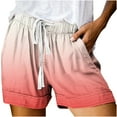 thumbnail image 1 of IROINNID Drawstring Shorts for Women Gradient Printed Loose Pockets Lacing Drawstring Short Pants,Red, 1 of 4