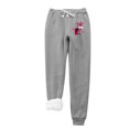 thumbnail image 1 of IROINNID Discount Fleece Sweatpants for Women Fleece Christmas Santa Claus Print Leggings Drawstring Waist Thick Warm Elastic Pants with Pockets,Dark Gray, 1 of 9