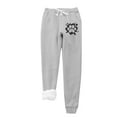 thumbnail image 1 of IROINNID Discount Fleece Sweatpants for Women Casual Jogger Printing Leggings Drawstring Waist Thick Warm Elastic Pants with Pockets,Gray, 1 of 3