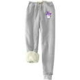 thumbnail image 1 of IROINNID Discount Fleece Sweatpants for Women Thermal Printed Winter Pants Lamb Fleece Elastic Thickened Plush Warm Sweatpants,Gray, 1 of 5