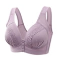 thumbnail image 1 of IROINNID Discount Full Coverage Bra for Women Plus Size Push Up 2PC Ladies Traceless Comfortable No Steel Ring Vest Breathable Gathering Front Opening Buckle Bra,Purple, 1 of 9