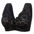 thumbnail image 1 of IROINNID Discount Full Coverage Lace Bra for Women Sexy Front Button Shaping Cup Shoulder Strap Underwire Bra Plus Size Extra-Elastic Wireless,Black, 1 of 3