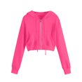 thumbnail image 1 of IROINNID Hoodie Jacket for Women Zip Up Sport Zipper Closure Cropped Jacket Fall Casual Basic Versatile Hoodie Jackets With Pockets,Red, 1 of 6
