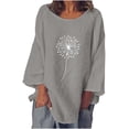 thumbnail image 1 of IROINNID Ladies Long Sleeve T Shirts O-Neck Printing Loose Home Autumn T-shirt Tops,Gray, 1 of 6