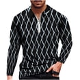 thumbnail image 1 of IROINNID Discount Long Sleeve Pullover Shirts for Men Loose Unisex Daily T-shirt 3D Print Half Zipper Tops Blouse,White, 1 of 3