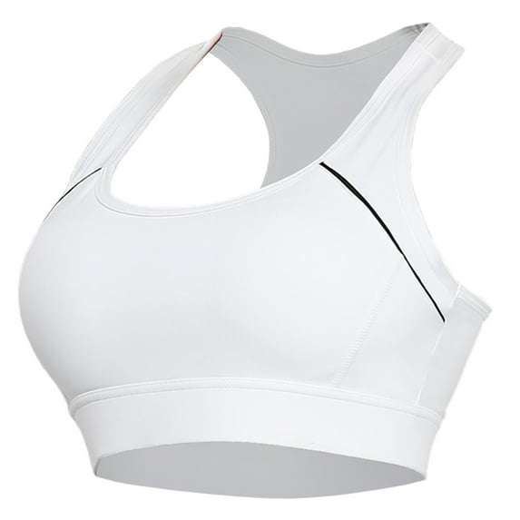 IROINNID Discount Racerback Bras for Women Sports Bras Sports Bra Fitness Running Shockproof Yoga Top Front Zipper No Steel Ring Comfort Sports Bra,White