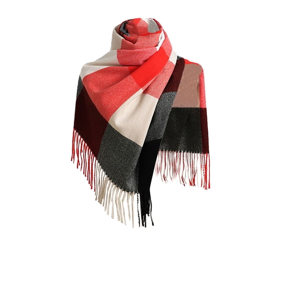 IROINNID Discount Scarfs for Women Ladies Scarf Striped Color Plaid Shawl Elegant Ladies Style Warm Comfortable Autumn And Winter Scarf,Hot Pink