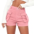 thumbnail image 1 of IROINNID Discount Shorts for Women Straight Barrel High Waist Solid Pocket Work Shorts,Pink, 1 of 6