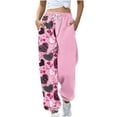 thumbnail image 1 of IROINNID Discount Sweatpants for Women Valentine's Day Print Oversized Sports Pants Drawstring High Waist Wide Leg Pants,Pink, 1 of 2