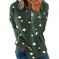 thumbnail image 1 of IROINNID Discount Sweatshirt for Women Star Print Long Sleeve Comfortable Fall Pullover Breathable Casual Fall Hoodie,Olive Green, 1 of 4