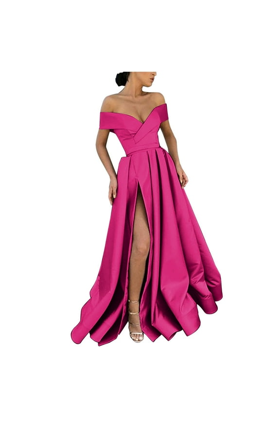 Wedding Guest Dresses for Women Evening Night Party Dress Sleeveless Strapless Backless Elegant Formal Dress,Hot Pink