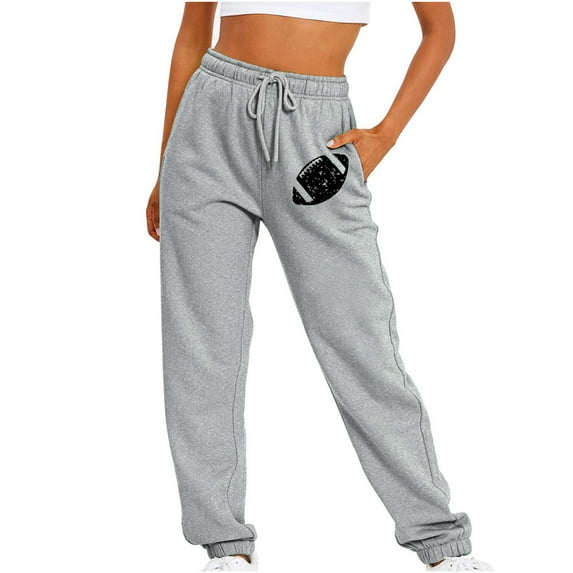 IROINNID Womens Sweatpants Casual Jogger Relaxed Fit Comfy Sports Solid Color Printed Long Pants,Gray