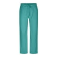 thumbnail image 1 of IROINNID Drawstring Pants for Men Solid Casual Drawstring Waistband Cotton Linen Loose Fit Pants with Pocket,Green, 1 of 6