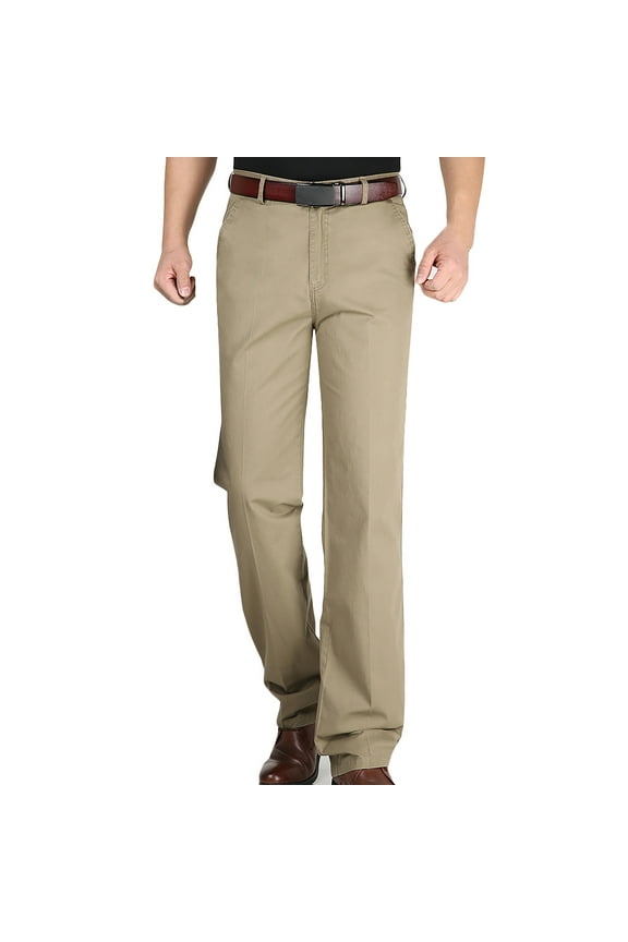 Dress Pants for Men Formal Straight Leg Business Pants Cigarette Loose Fit Work Pants Casual Suit Pants,Black