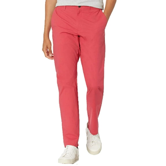 IROINNID Dress Pants for Men Discount Casual Semi-formal Straight Leg Dress Pants Button Suit Loose Fit Full Length Pants,Watermelon Red