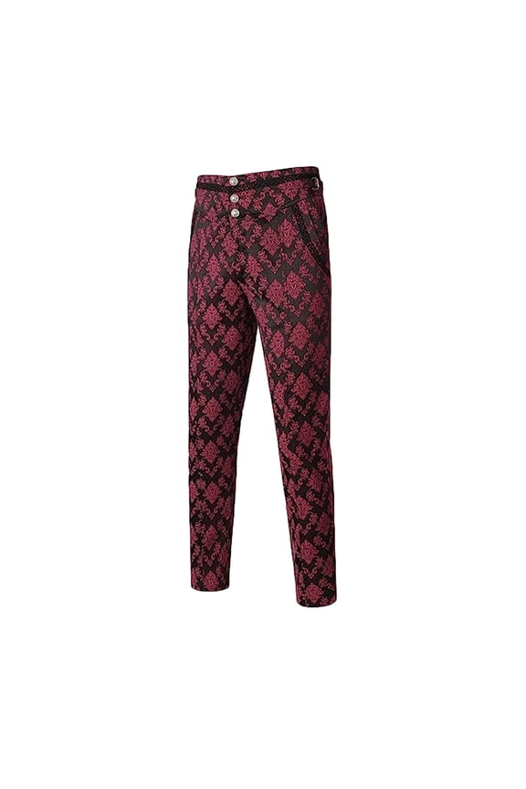 Dress Pants for Men Gothic Style Pants Retro Stage Performance Vintage Pants-bottoms Stage Pants Trousers